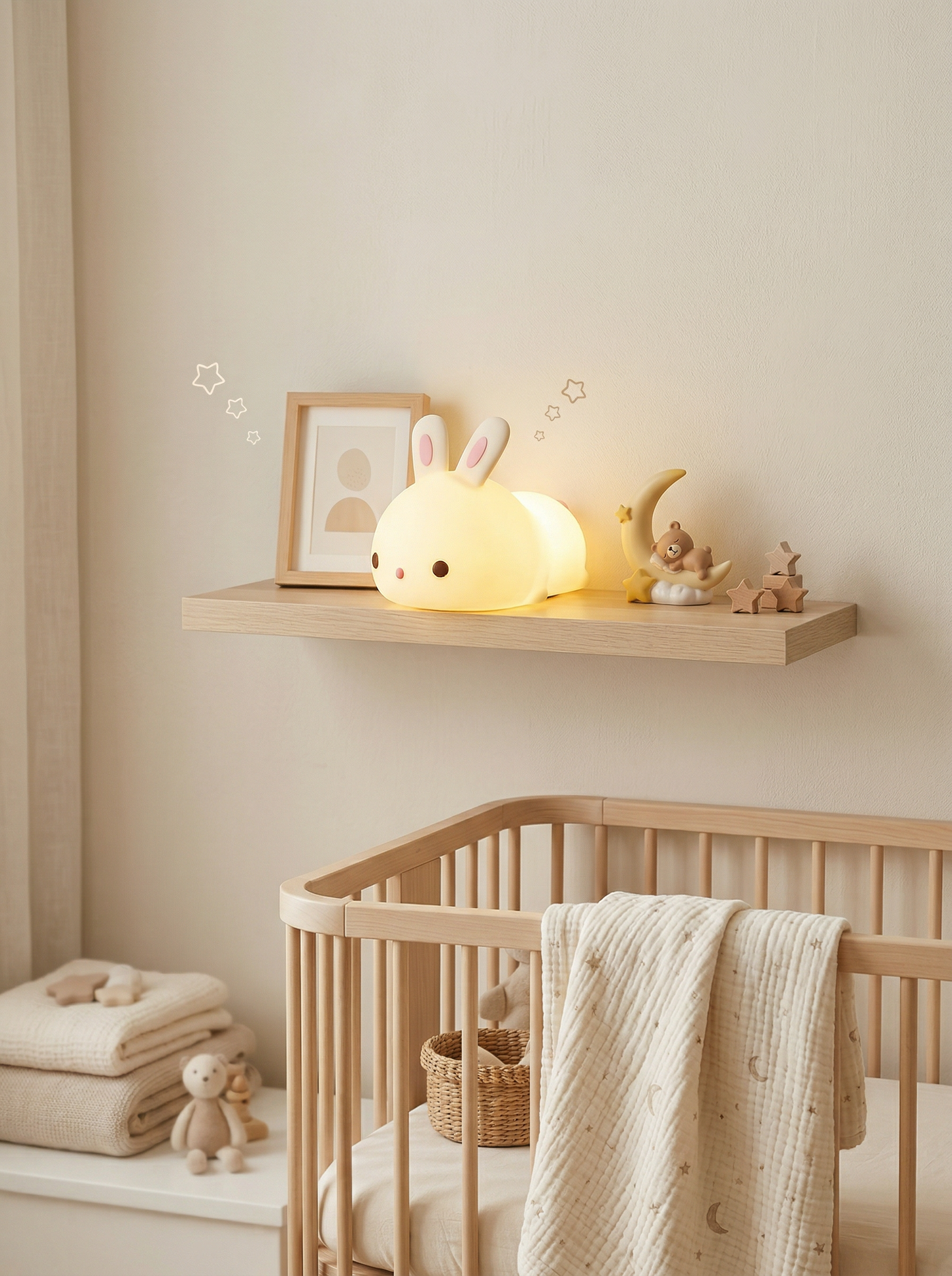Sleepy Bunny Night Light™ | Cute Silicone Kids Night Light for Bedroom, Nursery & Baby Sleep Aid