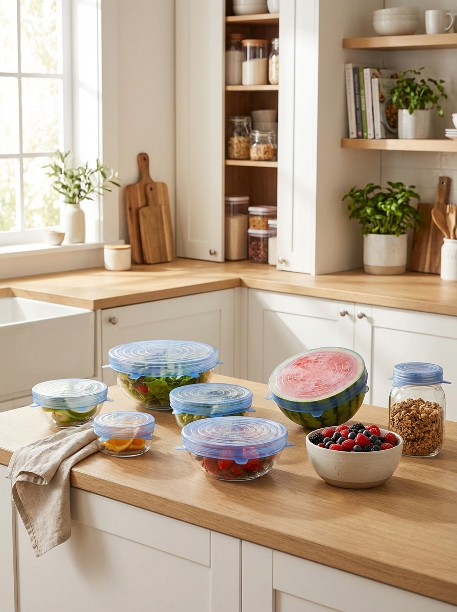 SealNest Stretch Lids™ | Reusable Silicone Food Covers – Adjustable Elastic Lids for Bowls, Fruit & Containers