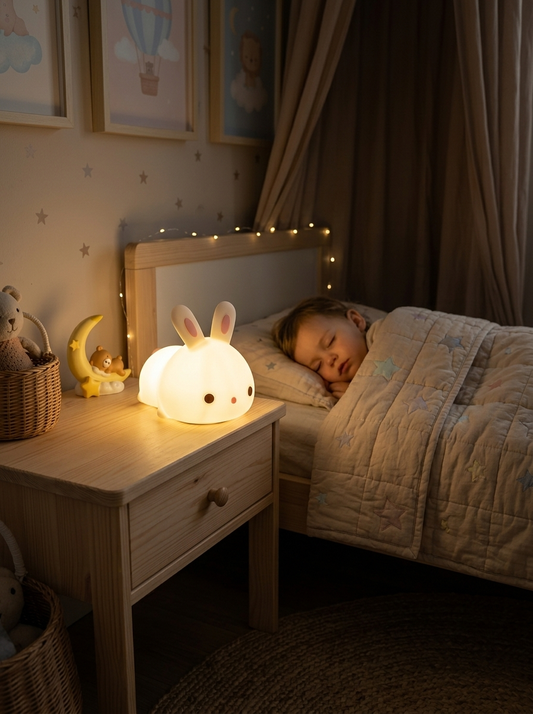 Sleepy Bunny Night Light™ | Cute Silicone Kids Night Light for Bedroom, Nursery & Baby Sleep Aid
