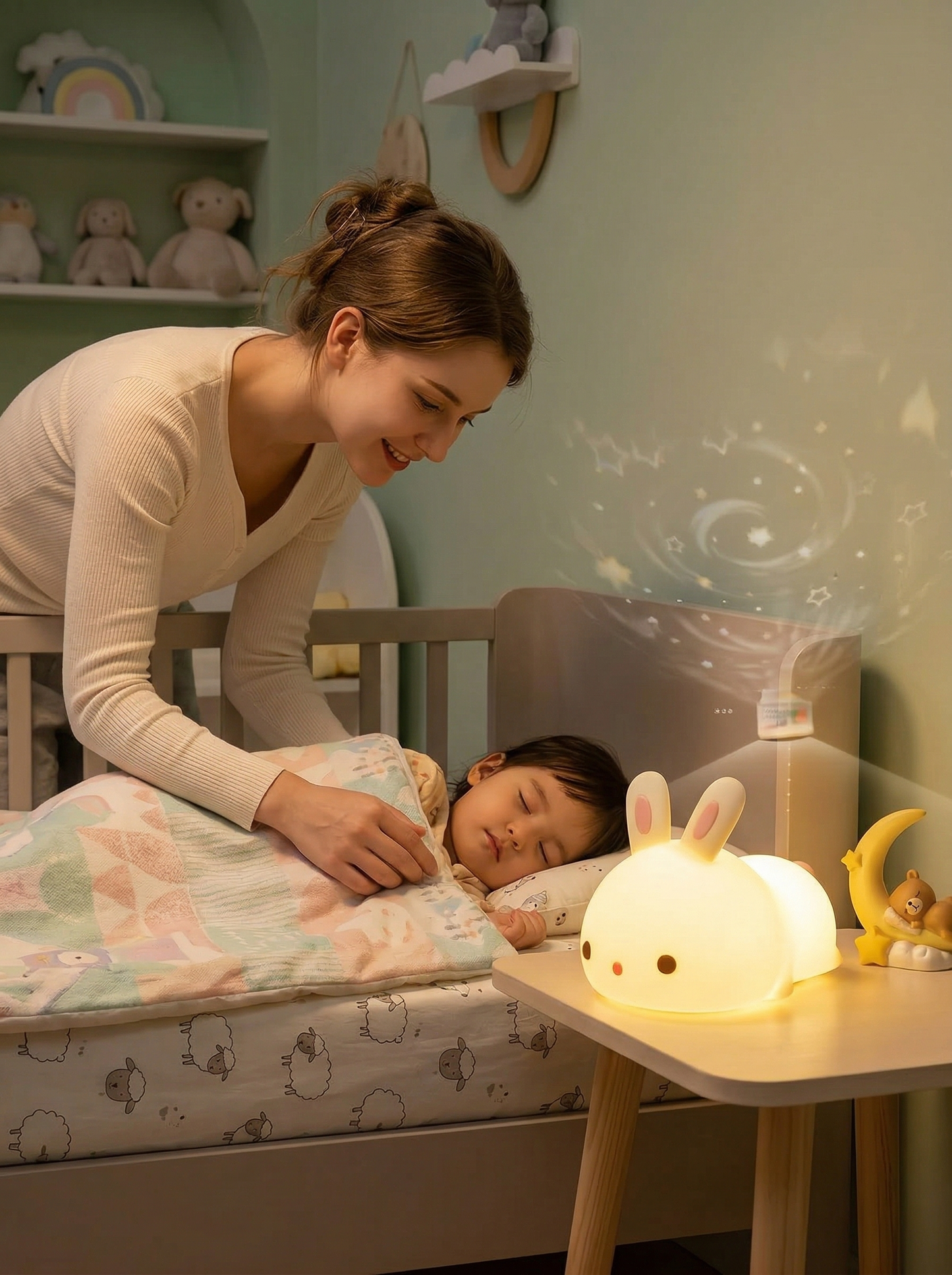 Sleepy Bunny Night Light™ | Cute Silicone Kids Night Light for Bedroom, Nursery & Baby Sleep Aid