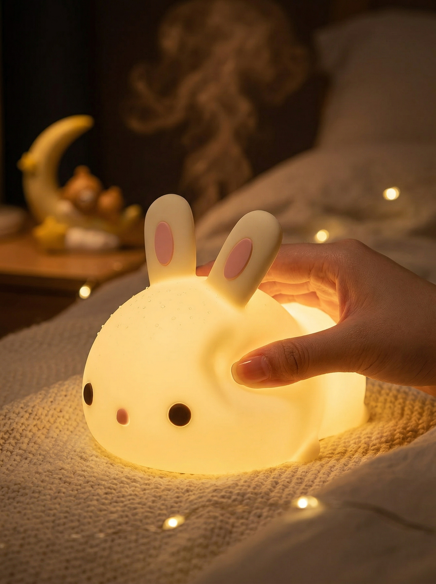 Sleepy Bunny Night Light™ | Cute Silicone Kids Night Light for Bedroom, Nursery & Baby Sleep Aid