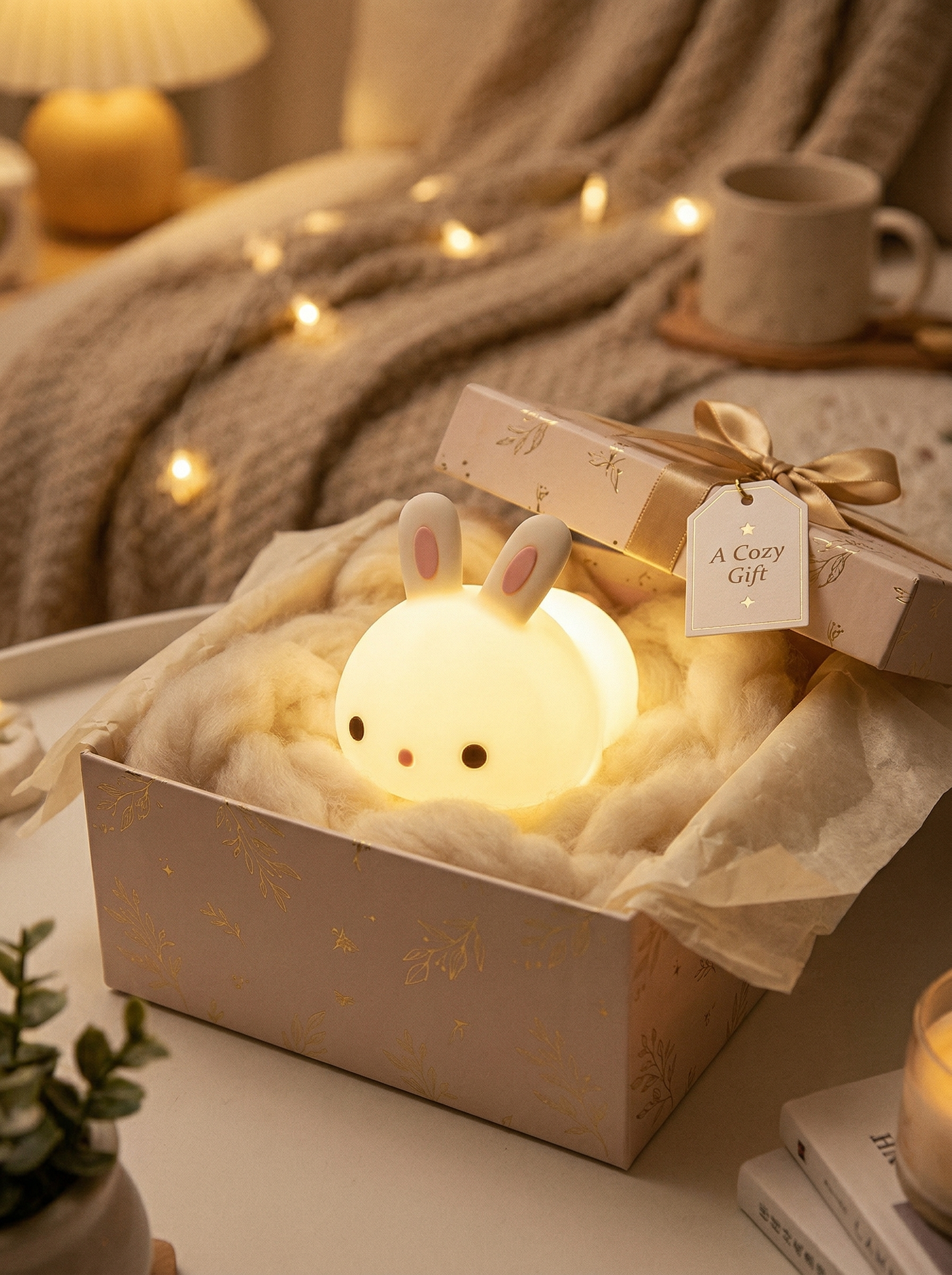 Sleepy Bunny Night Light™ | Cute Silicone Kids Night Light for Bedroom, Nursery & Baby Sleep Aid