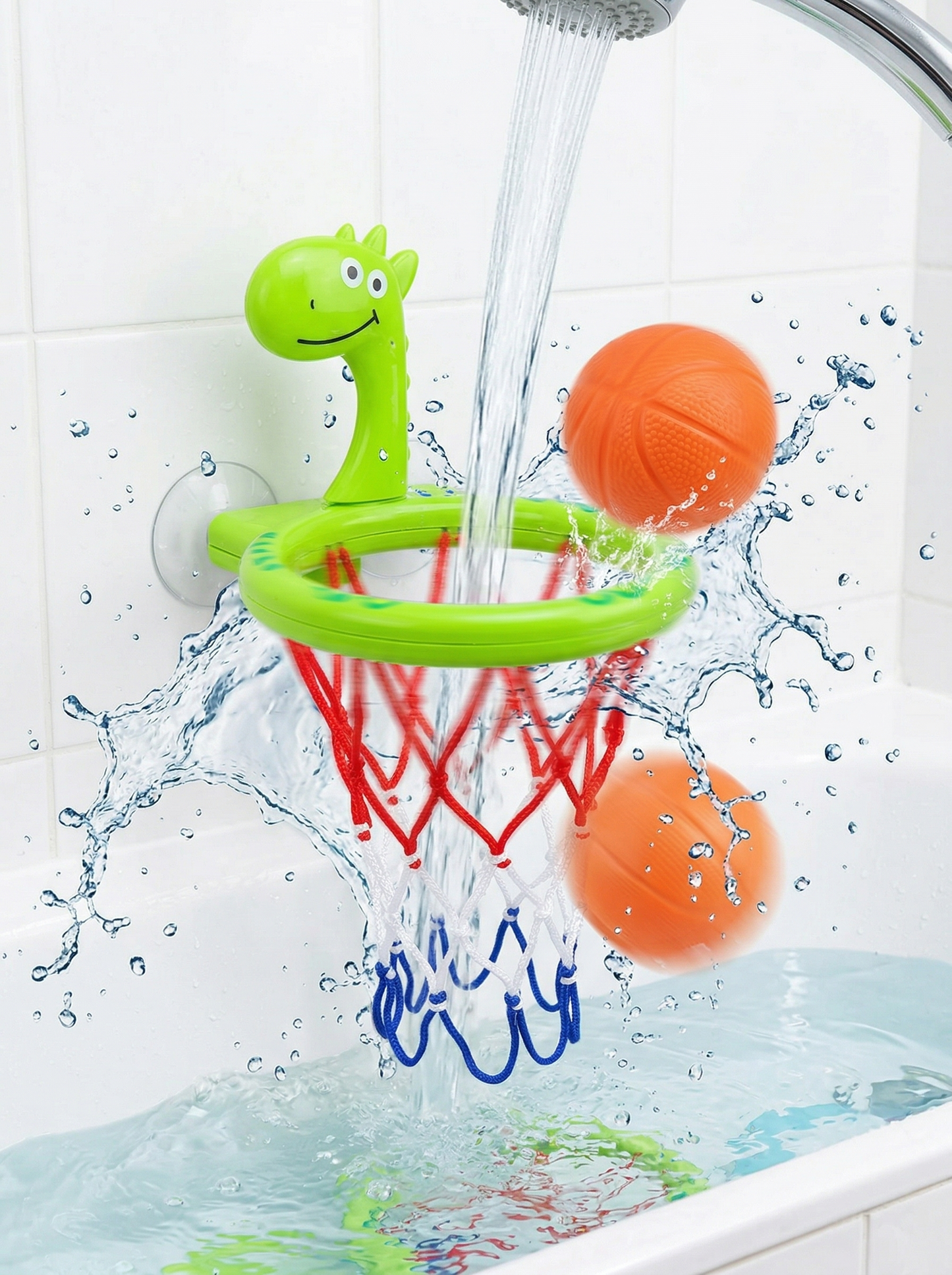 Basketball Hoop Bath Toy Set™ | Suction Cup Spinner Bath Toys for Toddlers – Fun Sensory Water Toys for Kids