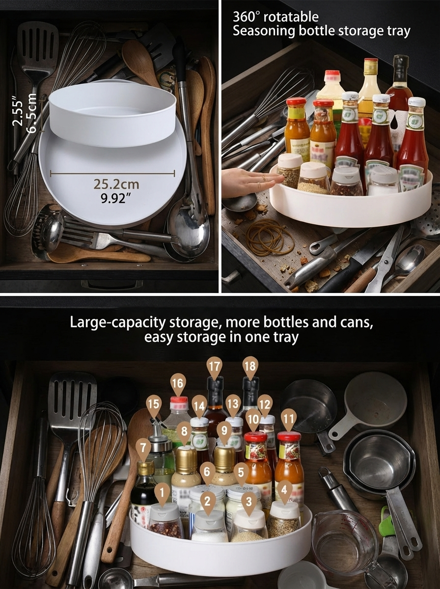 CalmDrawer Organiser Set™ | Aesthetic Drawer Organisers for Kitchen, Makeup & Home Storage (Multi-Size Tray Set)