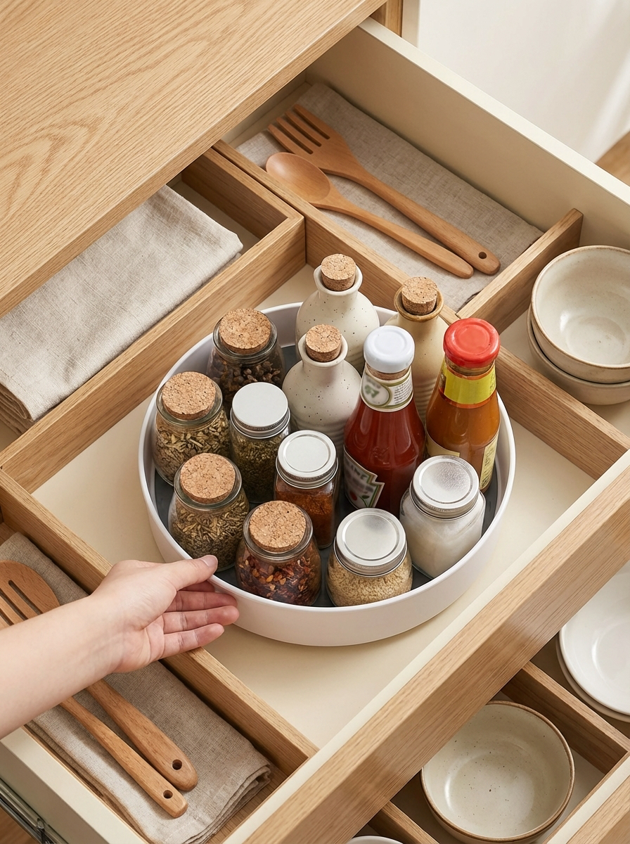 CalmDrawer Organiser Set™ | Aesthetic Drawer Organisers for Kitchen, Makeup & Home Storage (Multi-Size Tray Set)