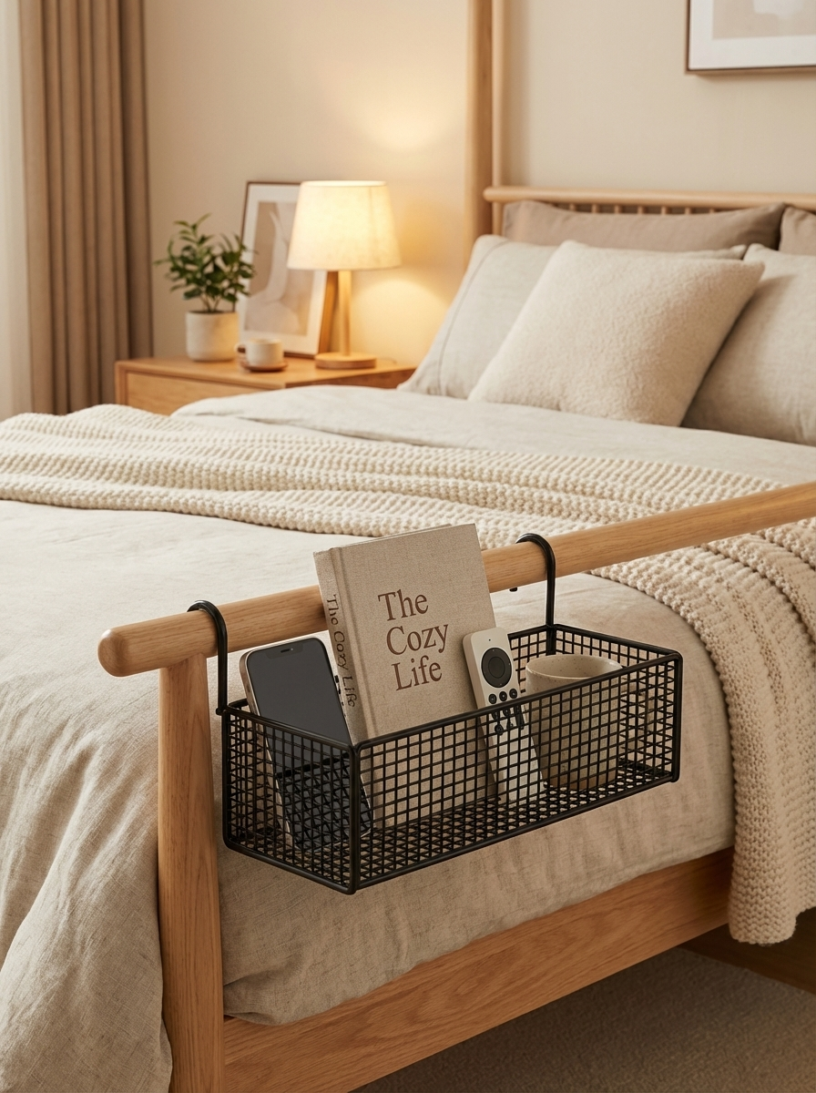 Bedside Buddy Caddy™ | Bedside Storage Organiser for Bed, Couch & Bunk Beds – Remote, Phone & Essentials Holder