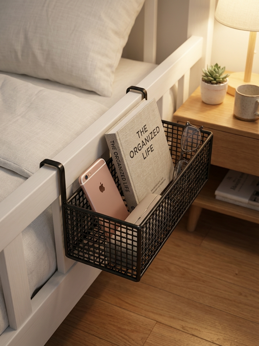 Bedside Buddy Caddy™ | Bedside Storage Organiser for Bed, Couch & Bunk Beds – Remote, Phone & Essentials Holder