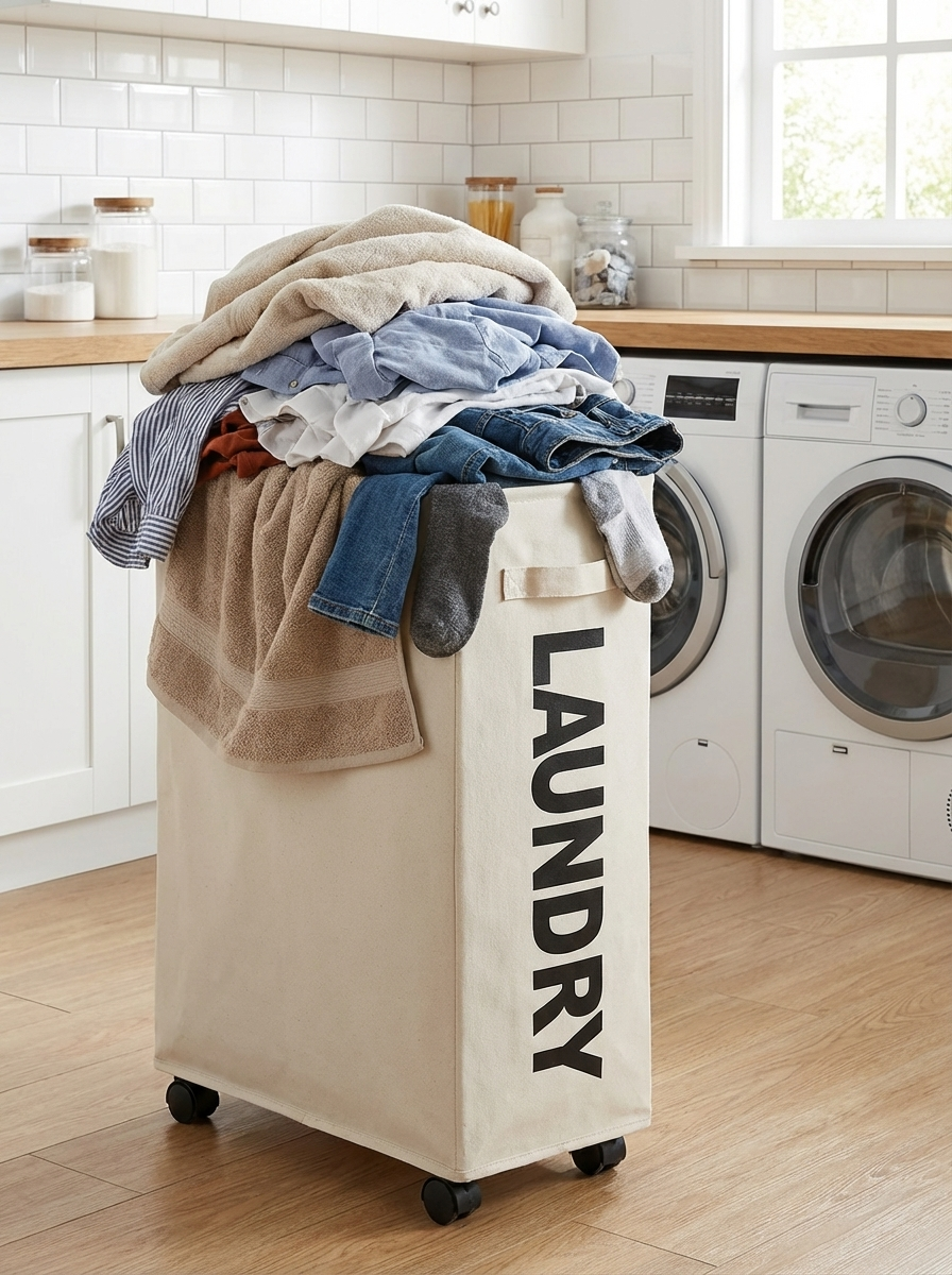 Roll & Store Laundry Basket™ | Large Capacity Laundry Hamper with Wheels – Foldable Waterproof Clothes Storage Bag