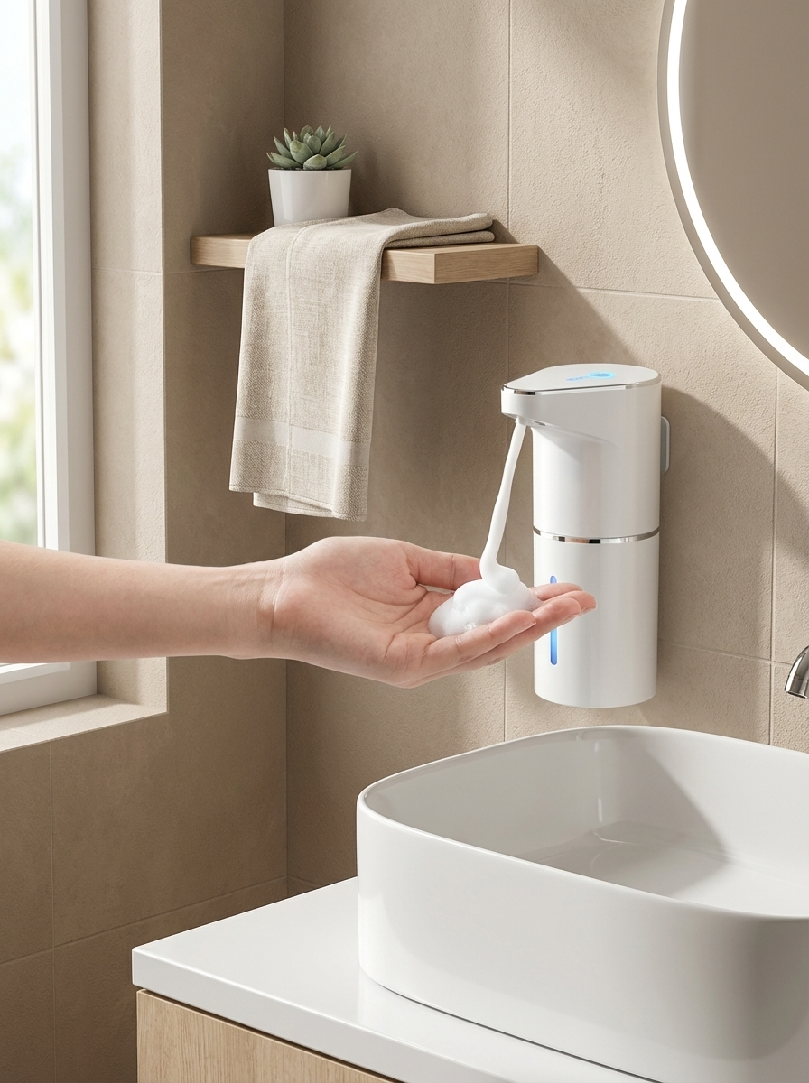 PureFoam Auto Dispenser™ | Touchless Automatic Soap Dispenser – Wall Mounted Rechargeable Foam Dispenser for Bathroom & Kitchen