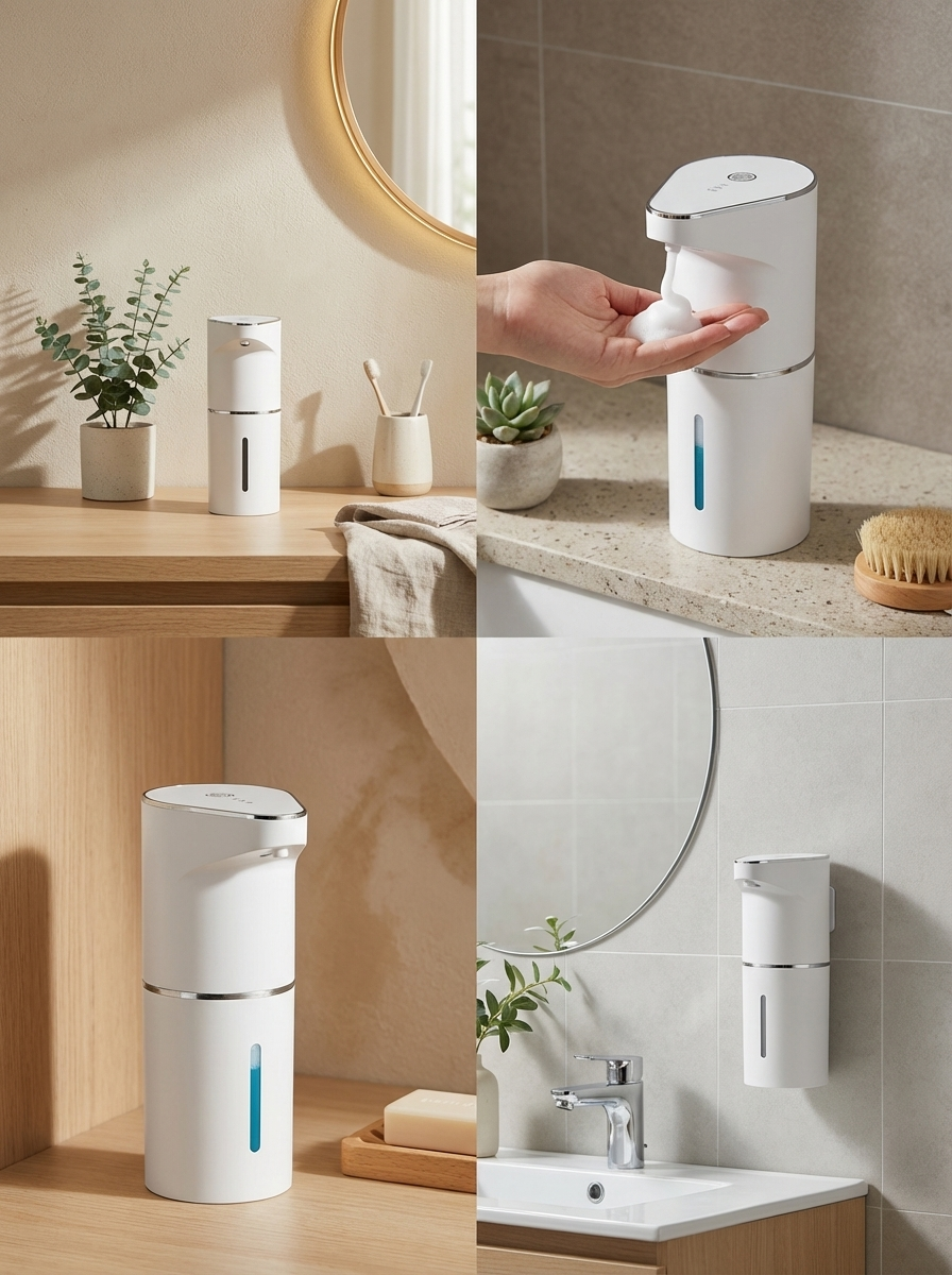 PureFoam Auto Dispenser™ | Touchless Automatic Soap Dispenser – Wall Mounted Rechargeable Foam Dispenser for Bathroom & Kitchen