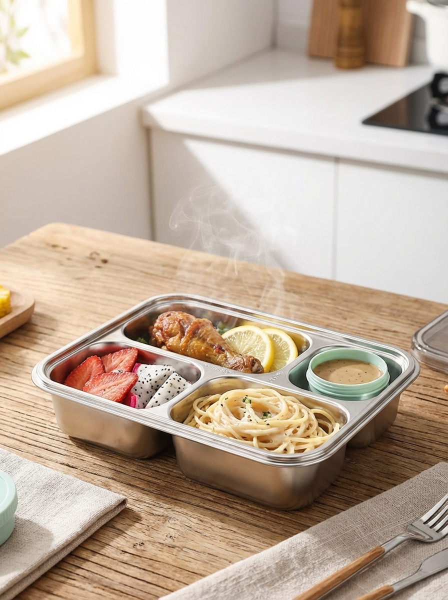 WarmNest Bento Box™ | Insulated Stainless Steel Lunch Box – Leakproof Thermal Food Container for Kids & Adults (850ml)