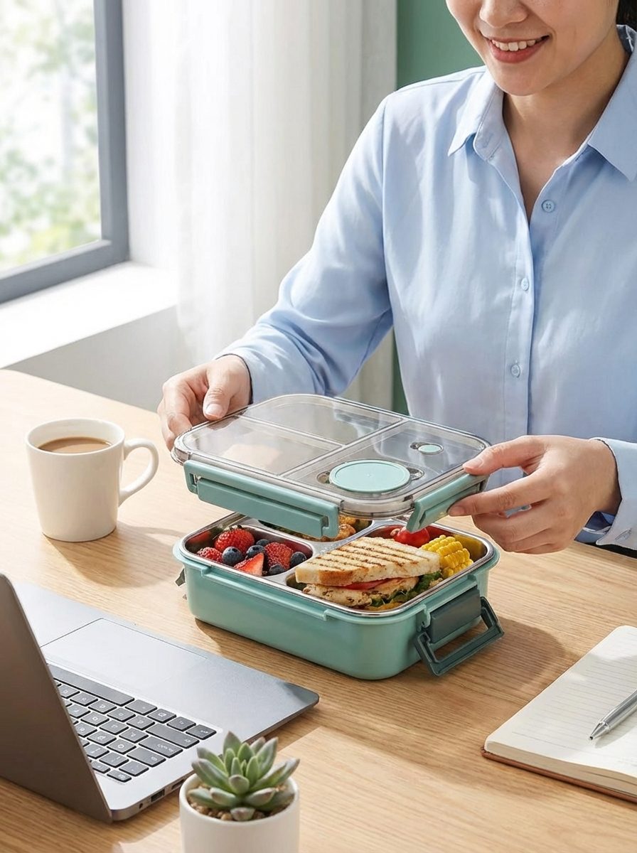 WarmNest Bento Box™ | Insulated Stainless Steel Lunch Box – Leakproof Thermal Food Container for Kids & Adults (850ml)