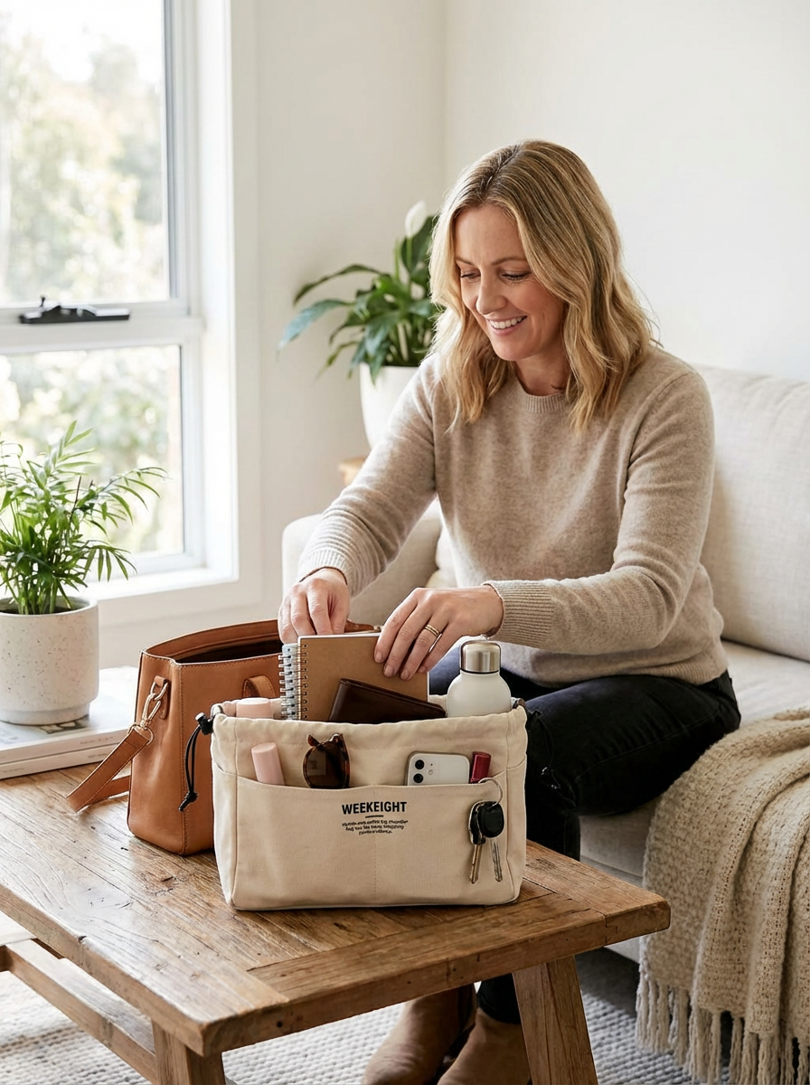 TidyNest Organiser Bag™ | Multi-Pocket Drawstring Storage Insert – Handbag, Travel & Baby Bag Organiser