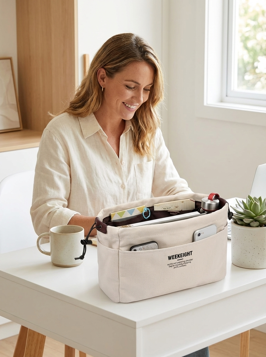TidyNest Organiser Bag™ | Multi-Pocket Drawstring Storage Insert – Handbag, Travel & Baby Bag Organiser