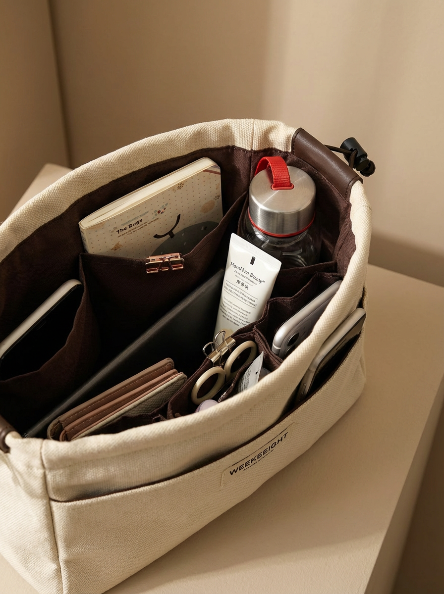 TidyNest Organiser Bag™ | Multi-Pocket Drawstring Storage Insert – Handbag, Travel & Baby Bag Organiser