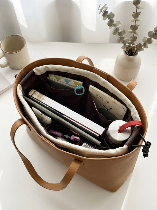 TidyNest Organiser Bag™ | Multi-Pocket Drawstring Storage Insert – Handbag, Travel & Baby Bag Organiser