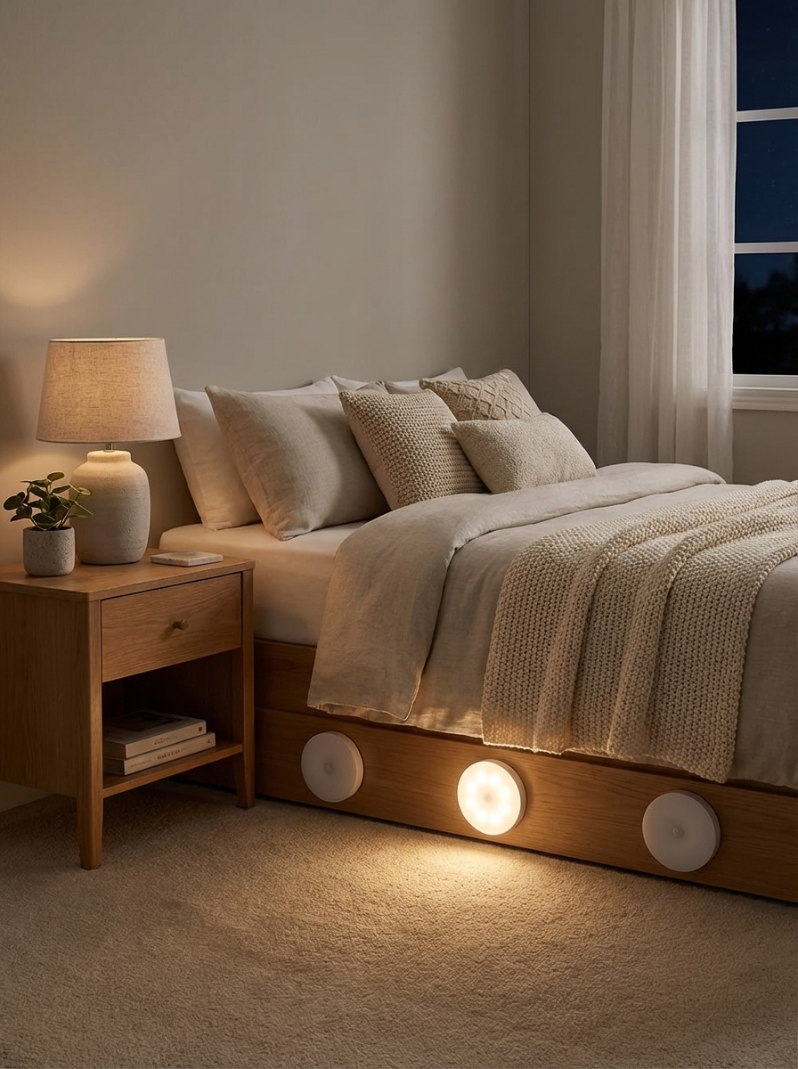 GlowNest Motion Lights™ | Motion Sensor LED Night Lights (3-Pack) – Adjustable Brightness for Bedroom, Stairs & Hallways