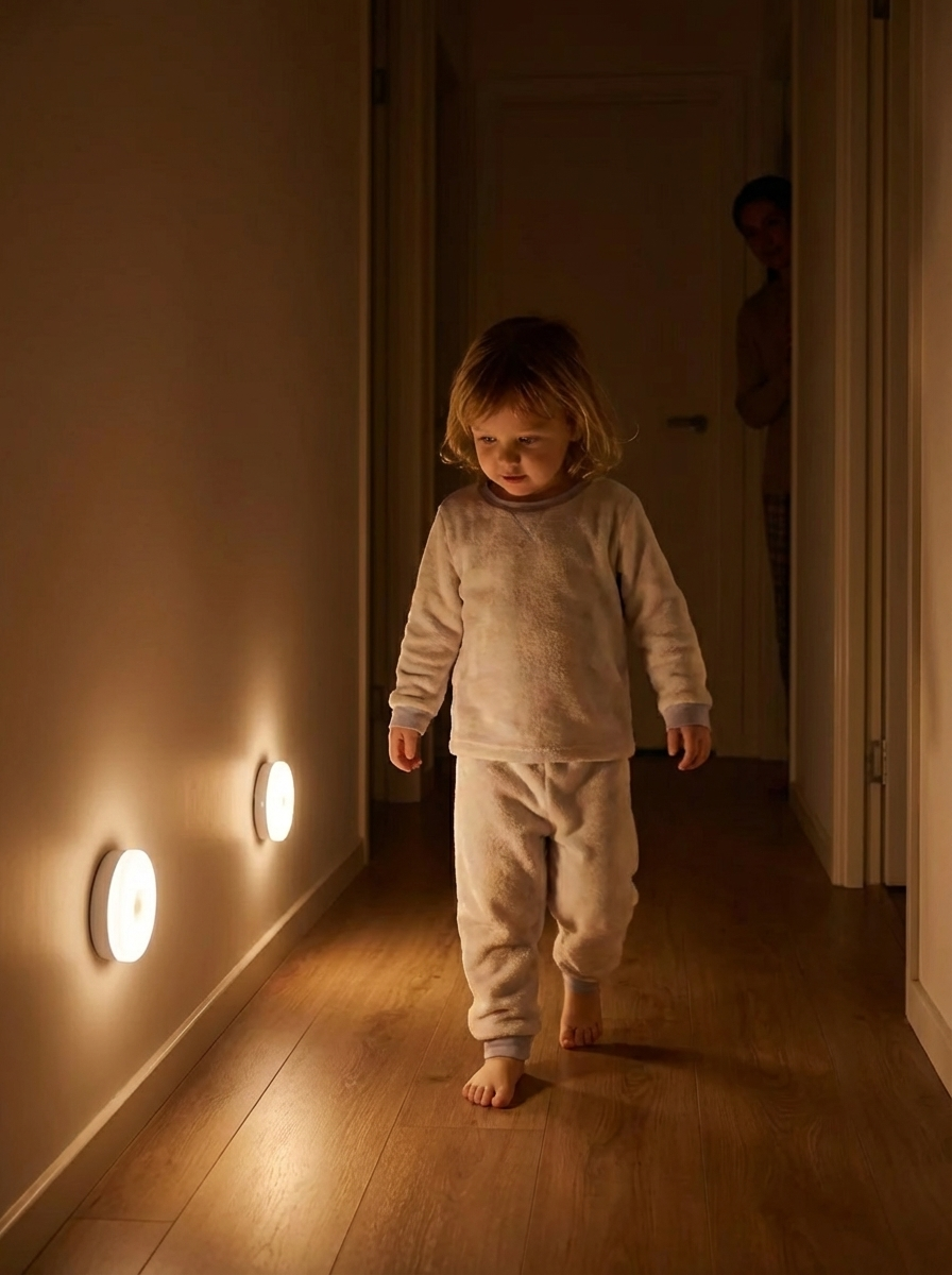 GlowNest Motion Lights™ | Motion Sensor LED Night Lights (3-Pack) – Adjustable Brightness for Bedroom, Stairs & Hallways