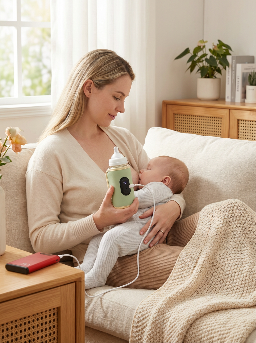 WarmNest Bottle Warmer™ | Portable USB Baby Bottle Heater – Travel Milk Warmer for Stroller & On-The-Go Feeding