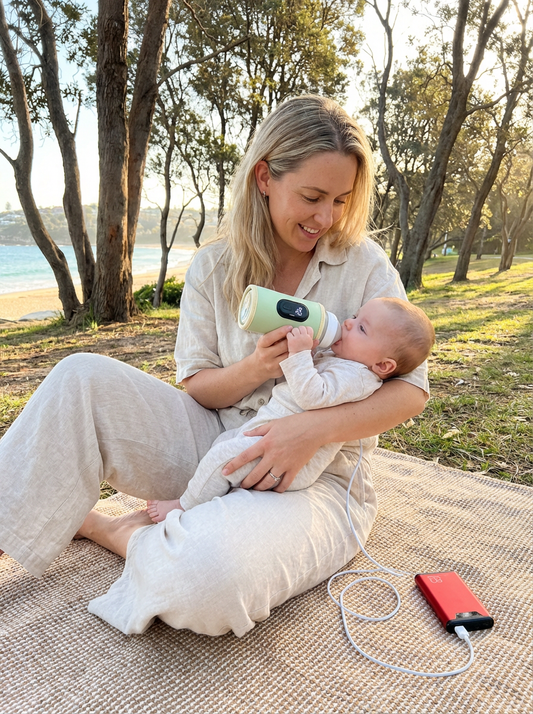 WarmNest Bottle Warmer™ | Portable USB Baby Bottle Heater – Travel Milk Warmer for Stroller & On-The-Go Feeding