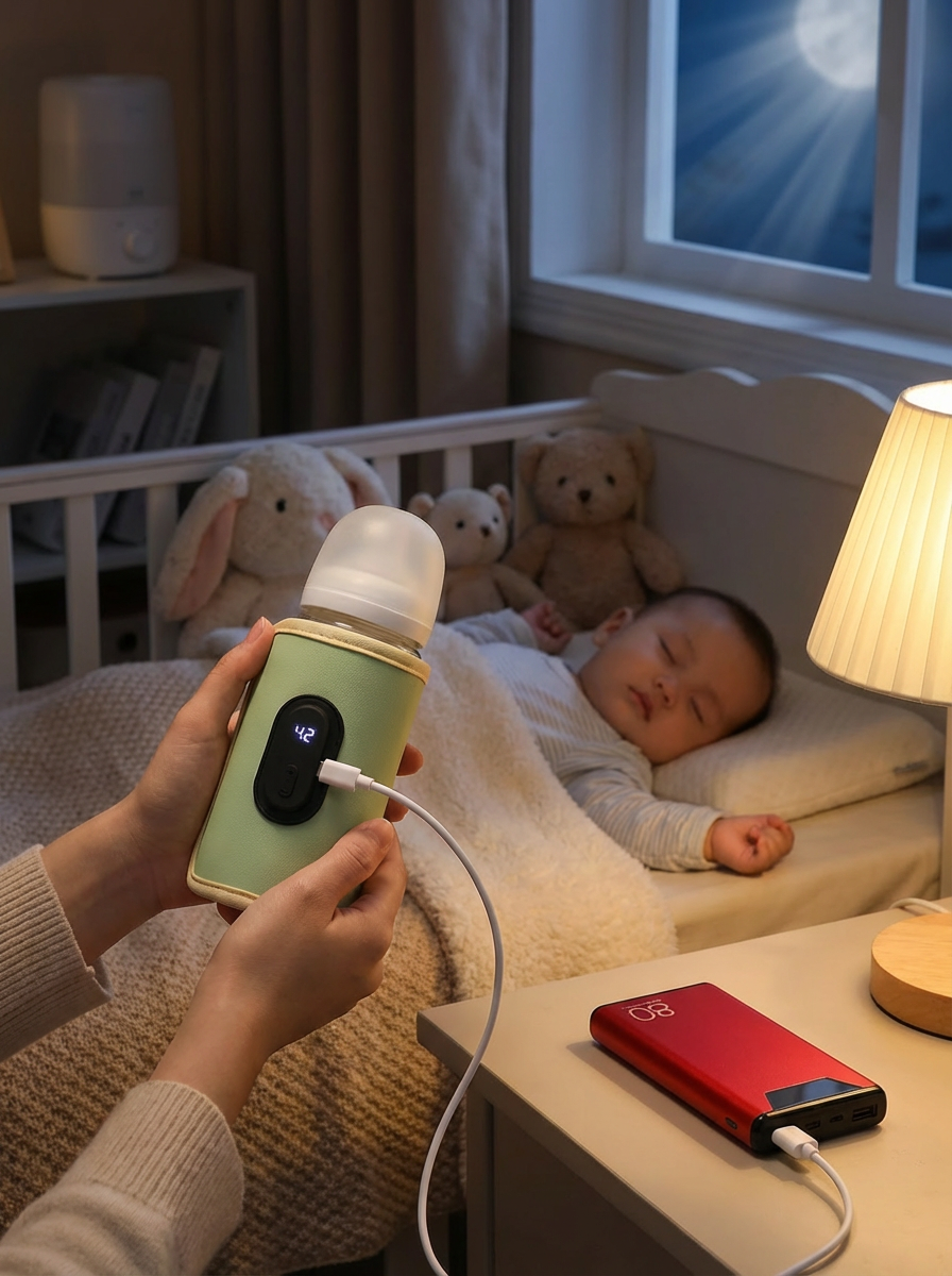WarmNest Bottle Warmer™ | Portable USB Baby Bottle Heater – Travel Milk Warmer for Stroller & On-The-Go Feeding