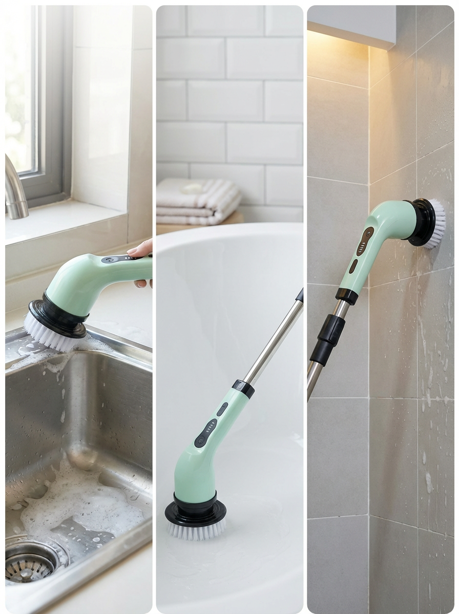 PowerClean Spin Scrubber™ | Wireless Electric Cleaning Brush – Rotating Bathroom, Kitchen & Tile Scrubber