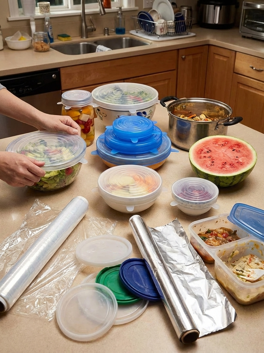 SealNest Stretch Lids™ | Reusable Silicone Food Covers – Adjustable Elastic Lids for Bowls, Fruit & Containers